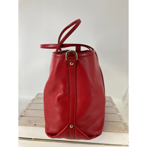 MICHAEL KORS, RED PEBBLED LEATHER XL EVERYDAY SHOULDER BAG - Picture 3 of 16